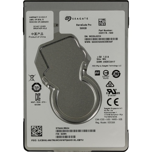 HDD Mobile 2,5'' 500Gb Seagate, 7200 SATA III 128MB (ST500LM034)