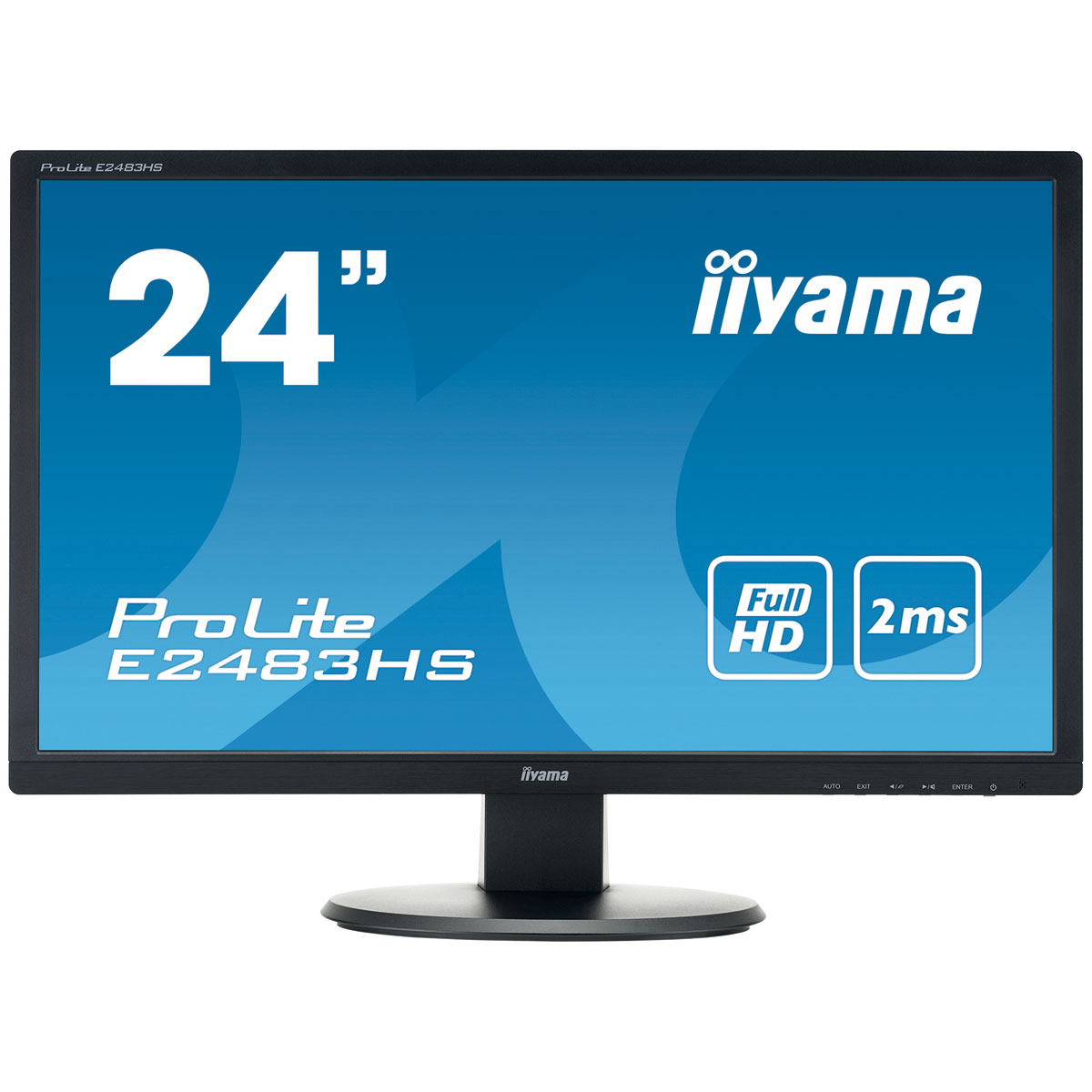 24" Монітор Iiyama E2483HS, (TN+TFT, VGA, DVI, HDMI)