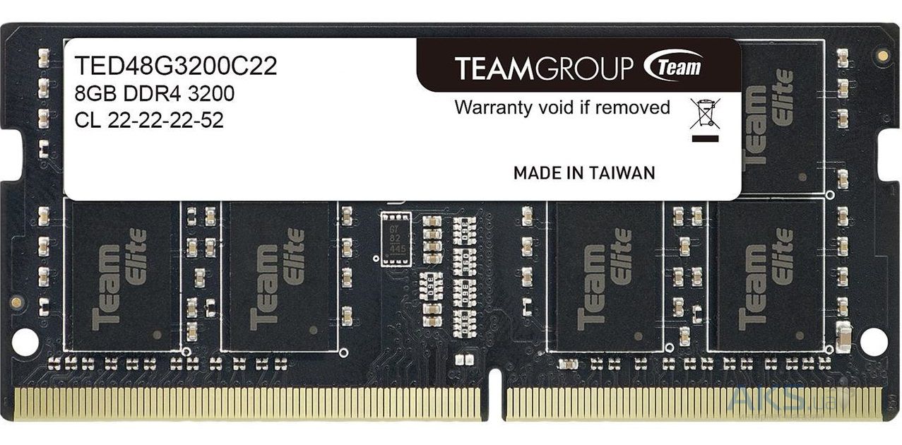 Модуль пам'яті SoDDR 4 8GB 3200 MHz 1.2v Team Elite (TED48G3200C22-S01)