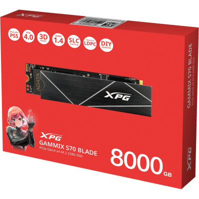 Накопичувач M.2 SSD 8TB ADATA XPG S70 Blade NVMe PCIe 4.0 x4 (AGAMMIXS70B-8000G-CS)