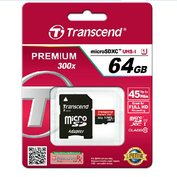 Флеш память SDXC 64GB Transcend class 10 UHS-I Premium 