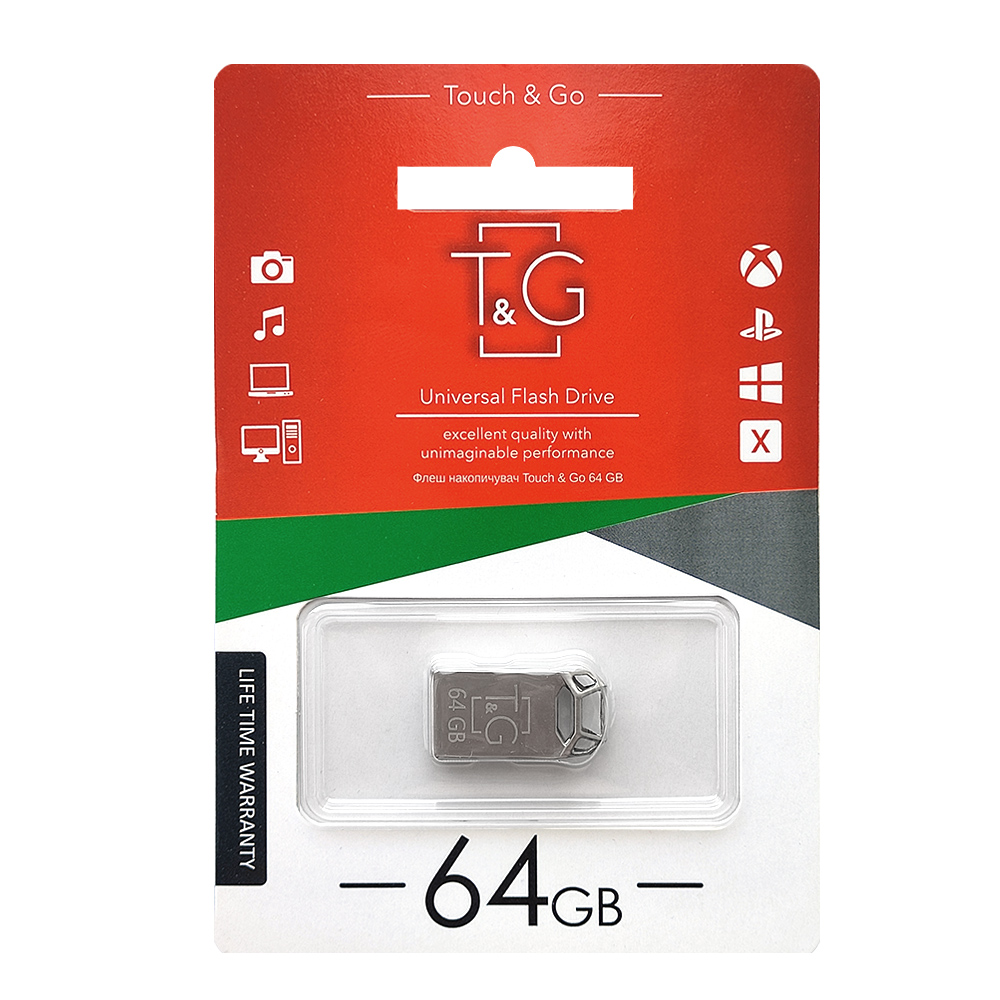 Флеш пам`ять USB 64GB T&G 110 Metal Series Silver (TG110-64G)