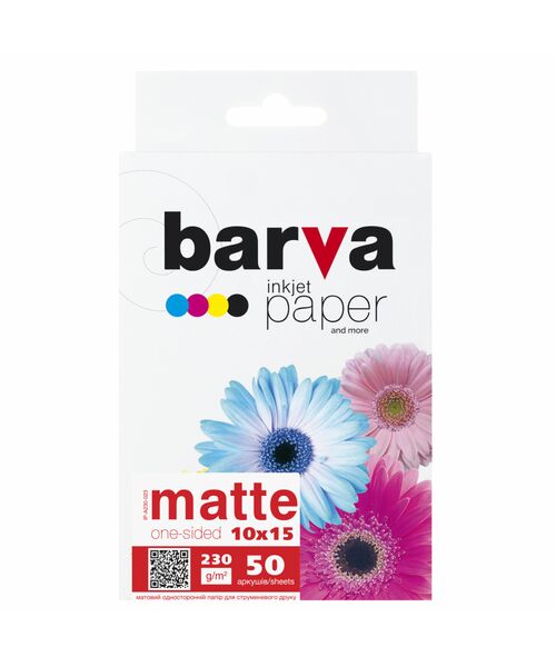 Фотопапір Barva 230 g/m 10*15 мат-одностор 20л.