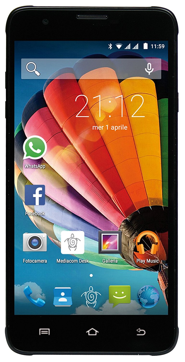 Мобильный телефон Mediacom G515, 5", Mediatek MT6580 (1.3 ГГц), 1 ГБ, 8 ГБ, Black