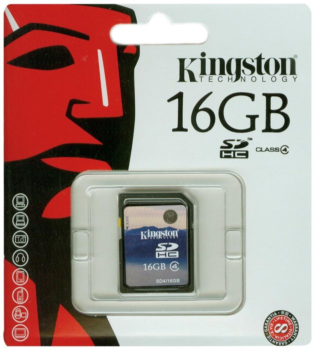 Флеш память SDHC 16Gb Kingston (Class 4) (SD4/16GB )