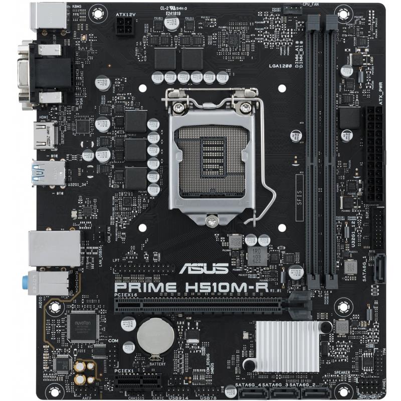 Материнська плата Asus Prime H510M-R-SI (s1200, Intel H510, 2x DDR4, 1x PCI-Ex16) 