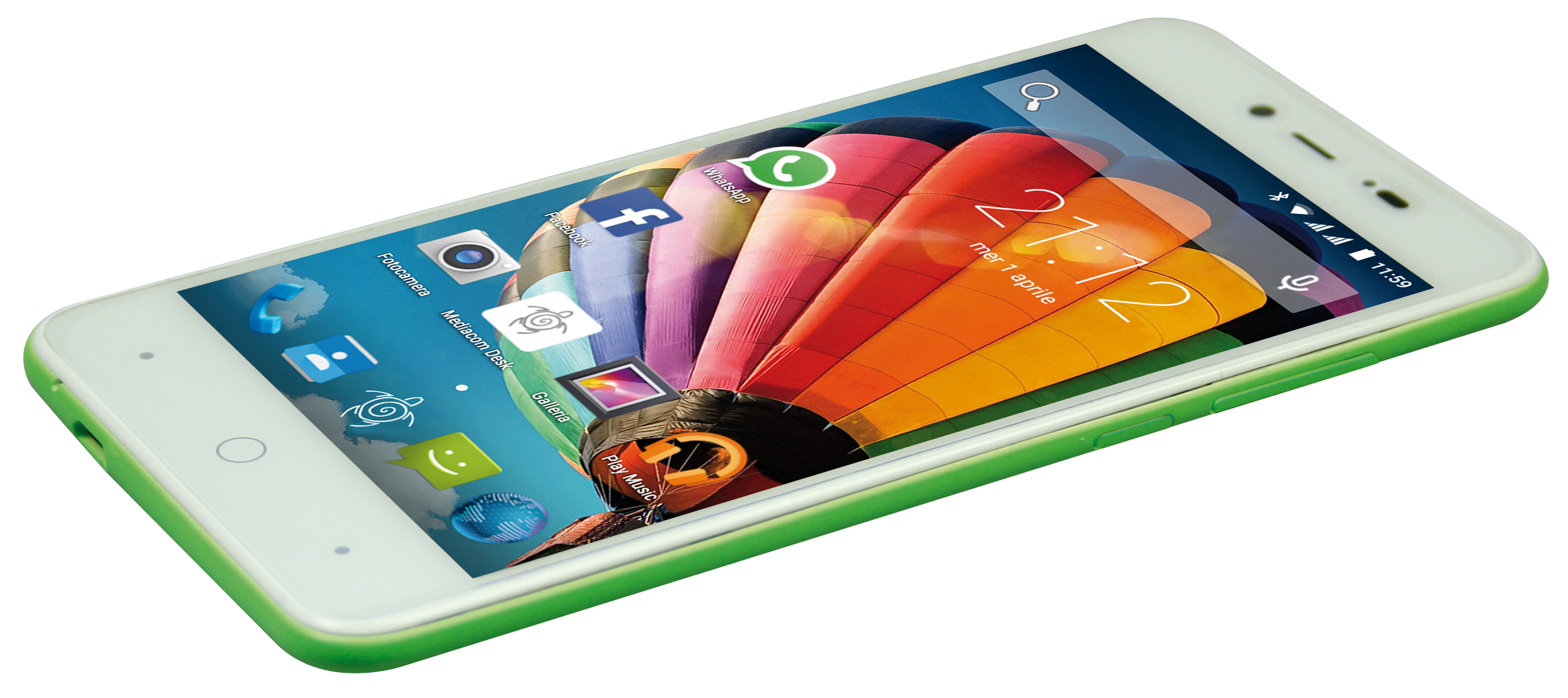 Мобильный телефон Mediacom G515, 5", Mediatek MT6580 (1.3 ГГц), 1 ГБ, 8 ГБ, Green
