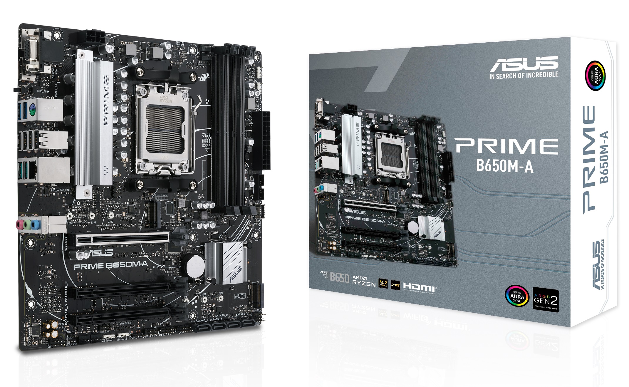 Материнська плата Asus Prime B650M-A, (AM5, Intel B560, PCI-Ex16, M.2, 4xDDR5)