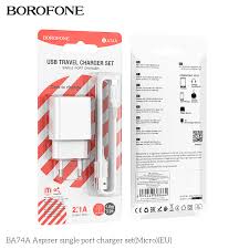 Зарядний пристрій Borofone BA74A 12W + кабелем Micro-USB