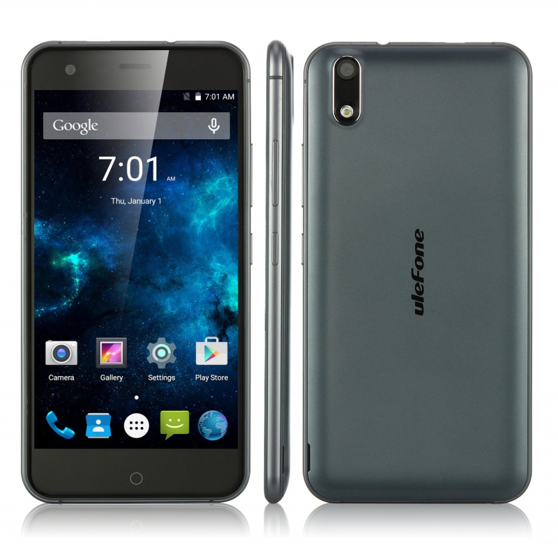 Мобильный телефон UleFone Metal, 5, MTK6753 Quad Core (1.3GHz), 3GB, 16GB, Mali-T720 MP2, Grey
