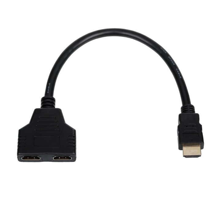 Кабель для монітора (Розгалужувач), 0.1 m Cablexpert HDMI - 2хHDMI, (M/F), 0.1 м, Black (DSP-2PH4-04)