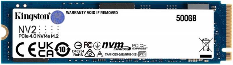 Накопичувач M.2 SSD 500GB Kngston, NVMe PCIe 4.0 x4 (SNV2S/500G)