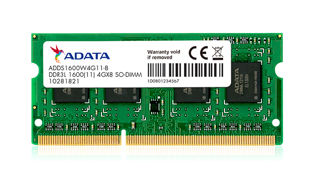 Модуль пам'яті SoDDR III 4GB 1600 MHz Adata (ADDS1600W4G11-B) 1.35v