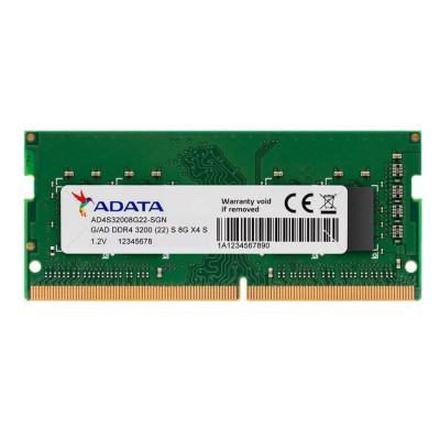 Модуль пам'яті SoDDR 4 8GB 3200 MHz 1.2v ADATA (AO1P32NC8T1-BBVS)