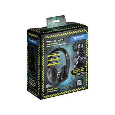 Наушники Defender Warhead HN-G110 Микрофон, регулятор звука, 2.1м