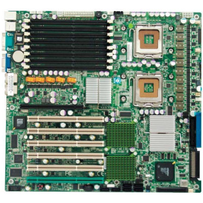 Материнська плата SuperMicro MBD-X7DBE-0 (s771, Intel 5000P, Intel Xeon 5000 - 5400, 8 x DDR2 ECC, 1 x ECP / EEP Parallel Port, 1 x EIDE channel, 1 x Floppy controller, 1 x PS/2 keyboard port, 1 x PS/2 mouse port, 1 x Serial Header, 1 x Serial Port, 1 x V