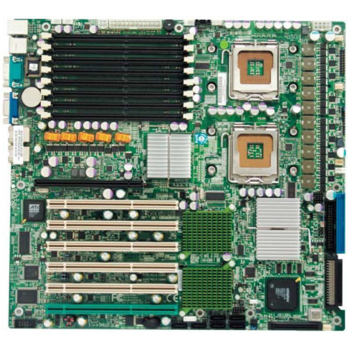 Материнська плата SuperMicro MBD-X7DBE-0 (s771, Intel 5000P, Intel Xeon 5000 - 5400, 8 x DDR2 ECC, 1 x ECP / EEP Parallel Port, 1 x EIDE channel, 1 x Floppy controller, 1 x PS/2 keyboard port, 1 x PS/2 mouse port, 1 x Serial Header, 1 x Serial Port, 1 x V