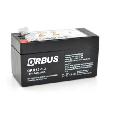 Акумулятор для ДБЖ ORBUS ORB1213 AGM 12V 1.3Ah (ORB1213)12 В, 1.3 Ач, AGM (98х44х53 (59)) 0.525 kg