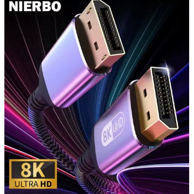 Кабель для монітора Display Port - Display Port 3m, v1.4, 8K (60Hz), 4K (144Hz), нейлонове обплетення, Grey (DP-DP)