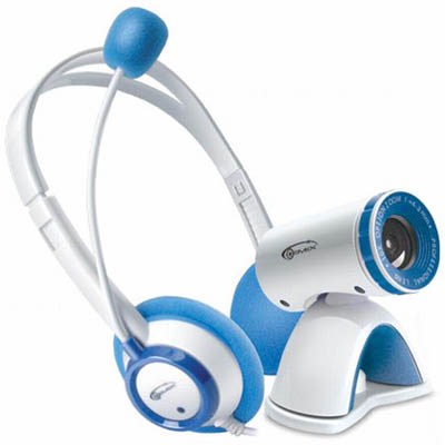 Веб-камера Gemix Q5-V KIT white/blue 1.3 Mpix, + гарнітура HP-203MV