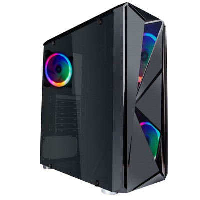 Корпус 1stPlayer F4-3R1 Color LED Black без БЖ
