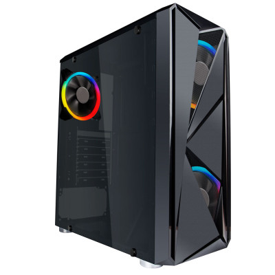 Корпус 1stPlayer F4-3R2 Color LED Black без БЖ