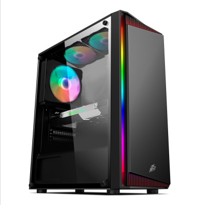 Корпус 1stPlayer RB-4-3G6-BK Color LED Black без БЖ