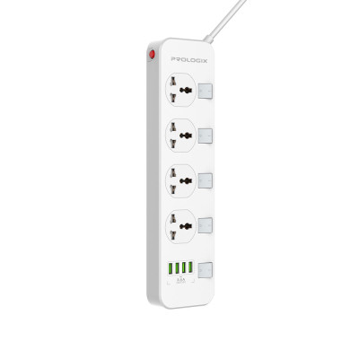 Мережевий фільтр ProLogix Premium (PR-SC4408W) 4 розетки, 4 USB, 2.0 м, білий