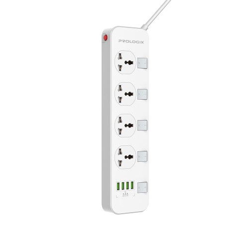 Мережевий фільтр ProLogix Premium (PR-SC4408W) 4 розетки, 4 USB, 2.0 м, білий