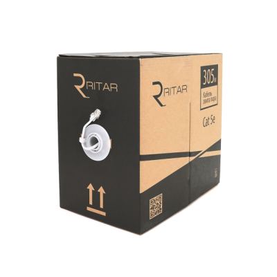 Кабель UTP CAT 5E 305m. (бухта), 4*2*0.5, ССА, для внутрішніх робіт, Grey Ritar (5056)
