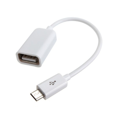 Кабель-перехідник Lapara OTG USB2.0 AF - MicroUSB довжина 0.16 м белый