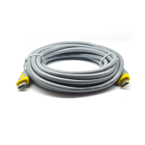 Кабель для монітора HDMI - HDMI, 3 м V-Link V 2.0,high speed , круглий Grey/Yellow (YT-HDMI(M)/(M)HSV2.0-3.0m)