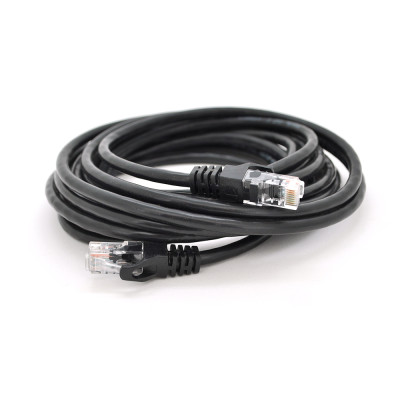 Патч-корд CAT6e UTP RJ45 5m, Ritar, Gigabit, чорний, Cu (мідь) (PCR-CU6/5Bk)