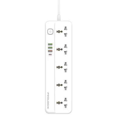 Мережевий фільтр ProLogix Premium (PR-SC5415W) 5 розеток, 4 USB (1 PD +1 QC3.0 +2 AUTO ID), 2.0 м, білий