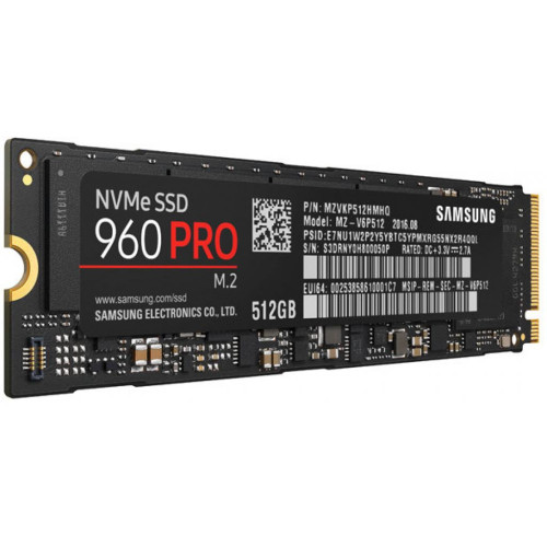 Накопичувач M.2 SSD 512GB Samsung 960 PRO V-NAND (MLC) (MZ-V6P512BW) (Без упаковки)