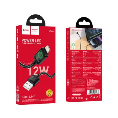 Кабель USB Lightning(M) 1 m Hoco U146 Power LED