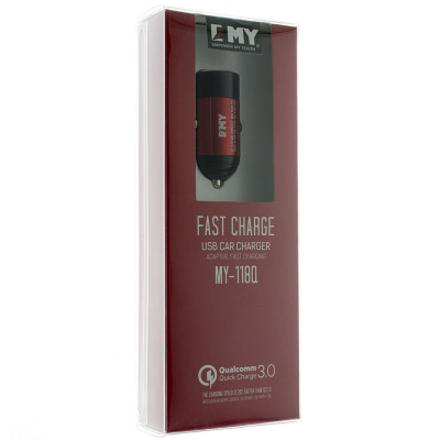 Автомобильный адаптер Emy (MY-118Q) (1 USB 5V,9V,12V - 3.6A)