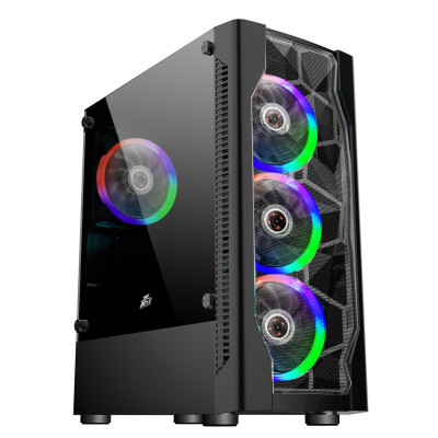 Корпус 1stPlayer D4-BK-R1 Color LED Black без БЖ