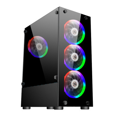 Корпус 1stPlayer V2-A-R1 Color LED Black без БЖ