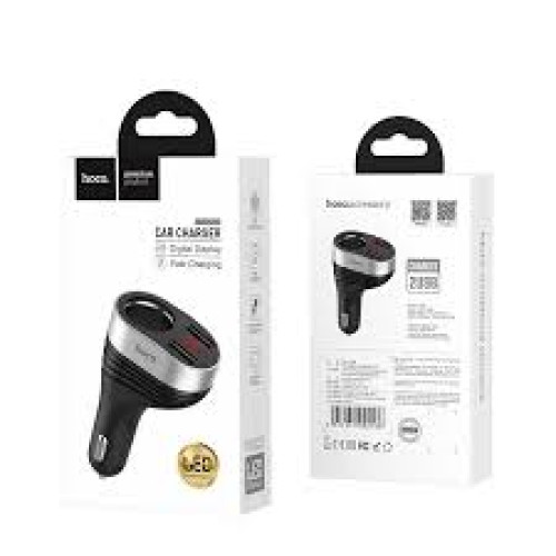 Автомобільний адаптер Hoco Z29 12W, 2xUSB, LED display