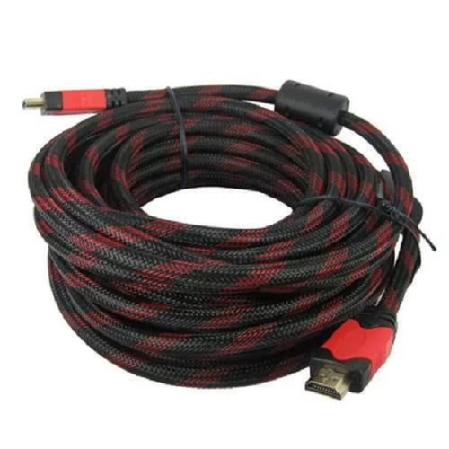 Кабель для монітора HDMI - HDMI, 25 м, v1.4, 2 фільтра, обплетення, круглий (YT-HDMI(M)/(M)NY/RD-25m)