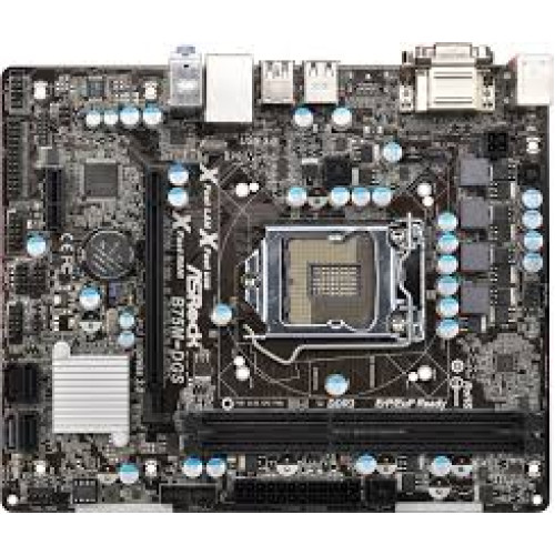 Материнська плата ASRock B75M-GL R2.0/BULK (LGA1155/ B75, 2*DDR3, Glan, 5.1ch, 6xSATAII, 1xSATAIII, mATX)