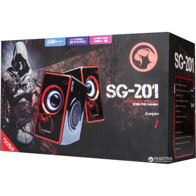 Колонки Marvo 2.0 SG-201 RD, USB, 6W