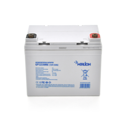 Акумулятор для ДБЖ MERLION AGM GP12330M6 12 V 33Ah (195 x 130 x 155 (165) ), 10.5 kg
