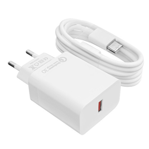 Зарядний пристрій LogicPower АС-009 5V 3A, QC 3.0 + Кабель Type-C (9466)