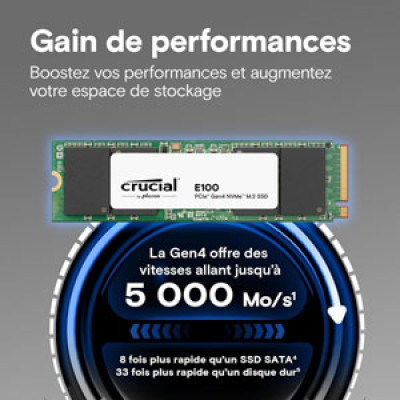 Накопичувач M.2 SSD 2TB Crucial E100 Phison 3D TLC NVMe PCIe 4.0 x4 (CT2000E100SSD8)