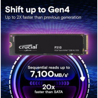 Накопичувач M.2 SSD 2TB Crucial P310 NVMe PCIe 4.0 x4 7100 mb/s, 6000 mb/s(CT2000P310SSD8)