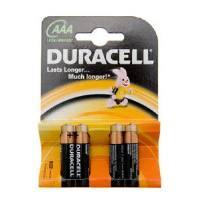 Батарейка AAA Duracell LR03/4-BL (Alkaline) (1шт.)