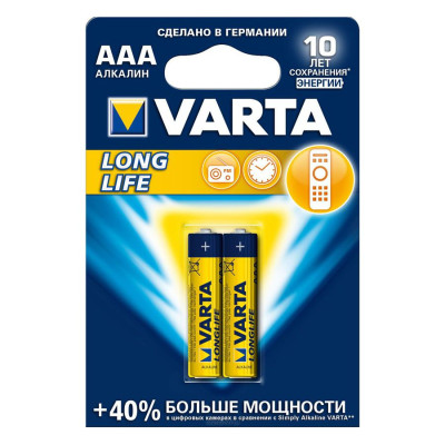 Батарейка AAA Varta LR3/4-BL (LongLife) (1шт.) (4103)