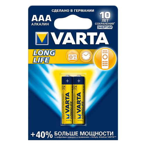 Батарейка AAA Varta LR3/4-BL (LongLife) (1шт.) (4103)